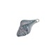 Enameled Ceramic Pendant Blue Shell 24x47mm