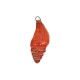 Enameled Ceramic Pendant Orange Shell 24x47mm