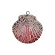 Enameled Ceramic Pendant Black Dalia Shell ~47x44mm