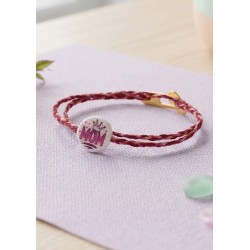 Acrylic Bead Round Flat "MOM" with Crown 15mm/4mm Ø1mm