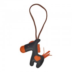 PU Pendant Black Pony with Heart110x95mm