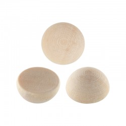 Cabochon in legno con retro piatto 15 mm