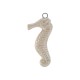 Pendentif en Céramique Émaillée « Hippocampe Crème » 49 x 26 mm / 11 mm Ø 3.9 mm