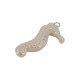 Enameled Ceramic Pendant Cream Seahorse 49x26mm/11mm Ø3.9mm
