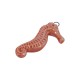 Ciondolo in Ceramica Smaltata Cavalluccio Marino Corallo 49x26 mm/11 mm Ø 3,9 mm