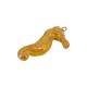 Colgante de Cerámica Esmaltada: Caballito de Mar Amarillo, 49 x 26 mm / 11 mm, Ø 3,9 mm