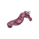 Enameled Ceramic Pendant Fuchsia Seahorse 49x26mm/11mmØ3.9mm