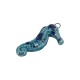 Pendentif en Céramique Émaillée Hippocampe Bleu 49 x 26 mm / 11 mm Ø 3.9 mm
