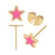 Enameled Stainless Steel 304 Earring Star 7mm