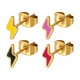 Boucles d'Oreilles Tonnerre avec Émail 4x8mm en Acier Inoxydable 304