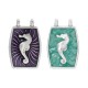 Charm de Zamak Esmaltado con Caballito de Mar 15 x 19 mm/2,8 mm Ø 1,8 mm