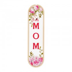 Plexi Acrylic Bookmark "MOM" with Flowers 53x194mm Ø3mm