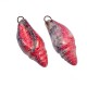 Enameled Ceramic Pendant Red Shell 24x47mm