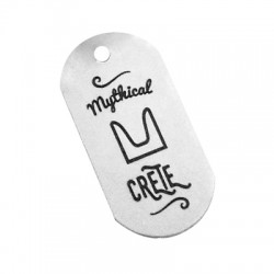 Étiquette en Laiton « Mythical Crete » 20 x 37 mm Ø 2.9 mm