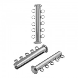 Stainless Steel 304 Magnetic Clasp Bridge 10x30mm Ø2mm