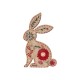 Wooden Deco Rabbit with Flowers 86x140mm