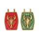 Breloque en Zamak émaillé avec Homard 15 x 19 mm/2.8 mm Ø 1.8 mm