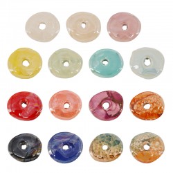 Disque en Céramique Émaillée Irrégulier ~17 mm/4 mm Ø3.5 mm