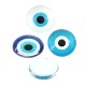 Glass Cabochon Flatback Round with Evil Eye 12mm