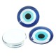 Glass Cabochon Flatback Round with Evil Eye 12mm
