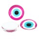 Glass Cabochon Flatback Round with Evil Eye 12mm