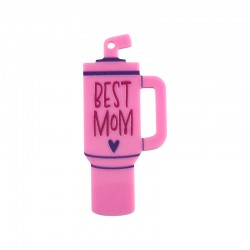 Πλέξι Ακρυλικό Μοτίφ Παγούρι "Best Mom" 60x28mm Ø2.3mm