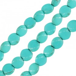Perle D'Howlite Ronde Plate 8 Mm/4.2 mm Ø 1.3 mm