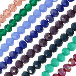 Perle de Cristal Facettée 4 x 3 mm Ø 0.6 mm (~115 Pièces)