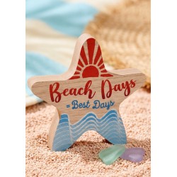 Étoile de Mer Décorative en Bois « Beach Days » 120 mm/20 mm