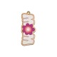 Colgante de Madera «MOM» con Flor 50 x 23 mm / 3 mm Ø 2,5 mm