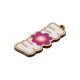Pendentif en bois « MOM » avec fleur 50 x 23 mm / 3 mm Ø 2,5 mm