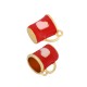 Enameled Zamak Charm Cup with Heart 13x12mm