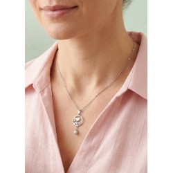 Intercalaire rond "Mom" avec Cœur 16mm en Acier Inoxydable 304