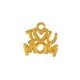 Mεταλλικό Ζάμακ Χυτό Μοτίφ "I love U MOM" 12x10mm