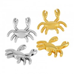 Pendentif en Zamak en Forme de Crabe ~31 x 27 mm Ø 2.2 mm