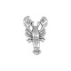 Pendentif en Zamak en Forme de Homard ~28 x 45 mm Ø2.2 mm