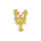 Pendentif en Zamak en Forme de Homard ~28 x 45 mm Ø2.2 mm