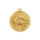 Brass Charm Round with Evil Eye 20mm