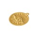 Brass Charm Round with Evil Eye 20mm
