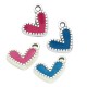 Enameled Zamak Charm Heart 7x9mm