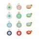 Enameled Stainless Steel 304 Charm Round with Evil Eye 8mm