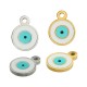 Enameled Stainless Steel 304 Charm Round with Evil Eye 8mm