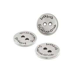 Botón de Metal Zamak "mommy μαμά" 15mm