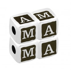 Μεταλλική Μπρούτζινη Xάντρα Κύβος "ΜΑΜΑ" 8mm Ø3mm
