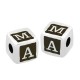 Brass Bead Cube "MAMA" 8mm Ø3mm