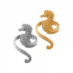 Bague en Acier Inoxydable avec Hippocampe 21 x 35,5 mm Ø 18 mm