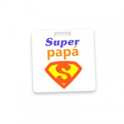 Pendentif Carré en Acrylique Plexi « Super Papa » 40 mm