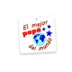 Plexi Acrylic Pendant Square 'El Mejor Papa Del Mundo' 40mm