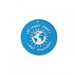 Pendentif rond en Acrylique Plexi « El Mejor Papa Del Mundo » 40 mm