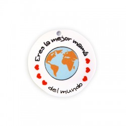 Plexi Acrylic Pendant Round "Eres la mejor mama" 40mm